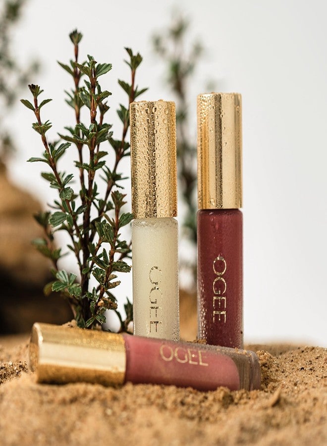 Ogee Beyond Clean Lip Gloss - Certified Organic Lip Gloss for Women - Effortlessly Plump, Hydrate & Add High-Shine Color, Freesia - Desert Rose Shimmer - Image 2